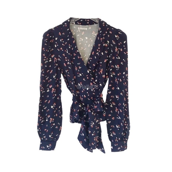 Reformation Claudette tie front floral blouse top - Picture 2 of 9